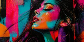Neon Diva Wandbild – Poster im Pop-Art-Look