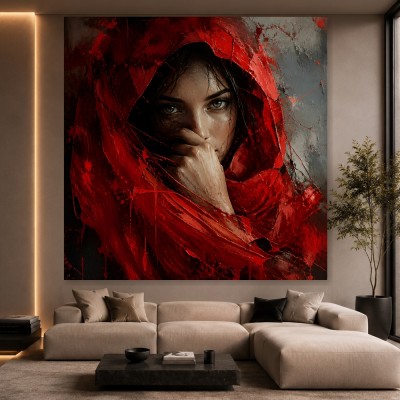 Rote Stille – Wandbild als Gallery Leinwand