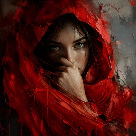 Rote Stille – Wandbild als Gallery Leinwand