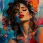 Expressive Diva in Farbe – Wandbild als Acrylbild
