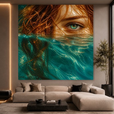 Türkisblick im Wasser – Wandbild als Leinwandbild