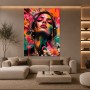 Neonblüten Porträt – Modernes Wandbild als Gallery Leinwand