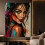 Expressives Wandbild Porträt – Acrylglasbild mit urbaner Farbenergie