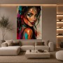 Expressives Wandbild Porträt – Acrylglasbild mit urbaner Farbenergie