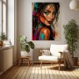 Expressives Wandbild Porträt – Acrylglasbild mit urbaner Farbenergie