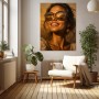 Sonnenlächeln in der Savanne – Wandbild auf Gallery Leinwand