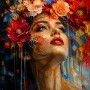 Florale Muse – Wandbild auf Leinwand