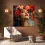 Florale Muse – Wandbild auf Leinwand