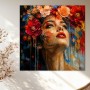 Florale Muse – Wandbild auf Leinwand