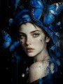 Blauer Schmetterlingsblick – Wandbild als Gallery Leinwand