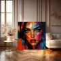 Farbstarkes Porträt Wandbild als Acrylbild