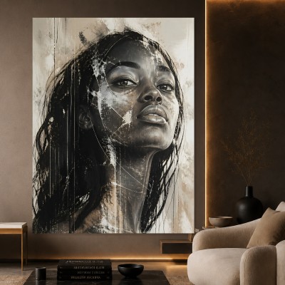 Ausdrucksstarkes Frauenporträt – Wandbild als Fine Art Print