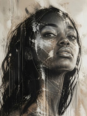 Ausdrucksstarkes Frauenporträt – Wandbild als Fine Art Print