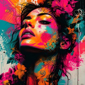 Neon Muse – Modernes Wandbild als Gallery Leinwand