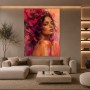 Expressives Porträt als Modernes Wandbild und Acrylbild in Magenta