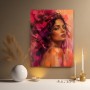 Expressives Porträt als Modernes Wandbild und Acrylbild in Magenta