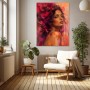 Expressives Porträt als Modernes Wandbild und Acrylbild in Magenta