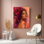 Expressives Porträt als Modernes Wandbild und Acrylbild in Magenta
