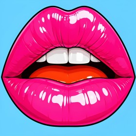 Glossy Lips Wandbild als Gallery Print