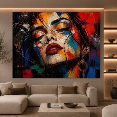 Expressives Porträt als Modernes Wandbild und Acrylbild