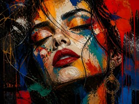 Expressives Porträt als Modernes Wandbild und Acrylbild