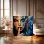 Geheimnisvolle Stille – Wandbild mit blauem Vogel als Acrylglasbild