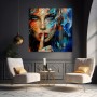 Geheimnisvolle Stille – Wandbild mit blauem Vogel als Acrylglasbild