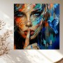 Geheimnisvolle Stille – Wandbild mit blauem Vogel als Acrylglasbild