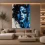 Blaues Porträt als Modernes Wandbild & Leinwandbild