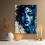 Blaues Porträt als Modernes Wandbild & Leinwandbild