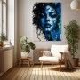 Blaues Porträt als Modernes Wandbild & Leinwandbild