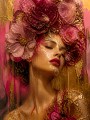 Goldene Blütenqueen – Wandbild als Gallery Leinwand