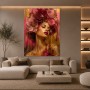 Goldene Blütenqueen – Wandbild als Gallery Leinwand