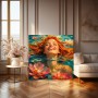 Sonnenlächeln im Seerosenteich – Modernes Wandbild als Gallery Leinwand