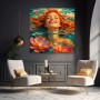 Sonnenlächeln im Seerosenteich – Modernes Wandbild als Gallery Leinwand