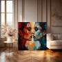 Dualität der Farben – Modernes Wandbild als Leinwandbild