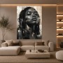 Selbstbewusste Eleganz – Wandbild als Acrylbild in Schwarz und Beige