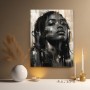 Selbstbewusste Eleganz – Wandbild als Acrylbild in Schwarz und Beige