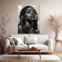 Selbstbewusste Eleganz – Wandbild als Acrylbild in Schwarz und Beige