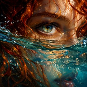Aquatischer Blick – Wandbild als Gallery Leinwand