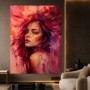 Expressives Porträt in Magenta – Wandbild als Acrylbild