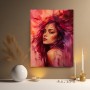 Expressives Porträt in Magenta – Wandbild als Acrylbild