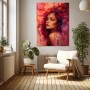 Expressives Porträt in Magenta – Wandbild als Acrylbild