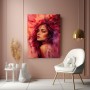 Expressives Porträt in Magenta – Wandbild als Acrylbild