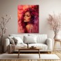 Expressives Porträt in Magenta – Wandbild als Acrylbild