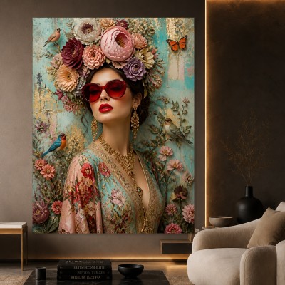 Florale Diva Wandbild als Gallery Leinwand