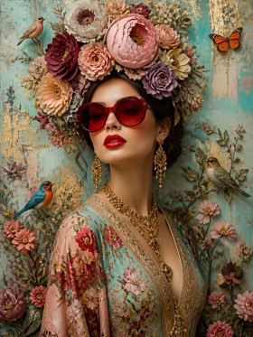 Florale Diva Wandbild als Gallery Leinwand