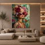 Florale Diva mit roten Sonnenbrillen – Wandbild Poster