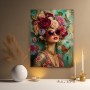 Florale Diva mit roten Sonnenbrillen – Wandbild Poster