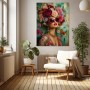 Florale Diva mit roten Sonnenbrillen – Wandbild Poster